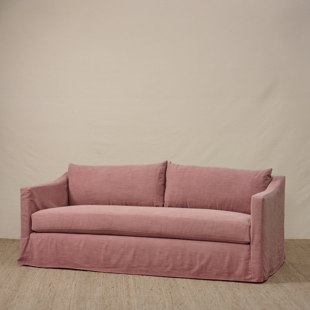 Rebecca Slipcovered Sofa in Molino Blush By Cisco Home (84")