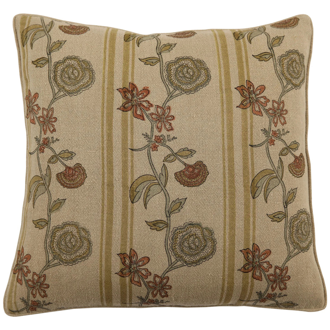 Ora Coral Solid Linen Pillow w/ Insert 22x22