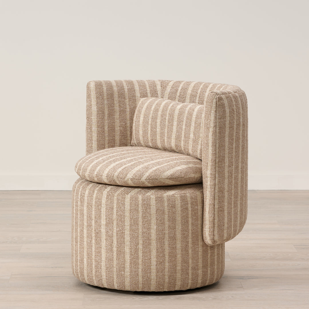 Buttercup Swivel Chair Upholstered in Heavy Duty Dusky Taupe
