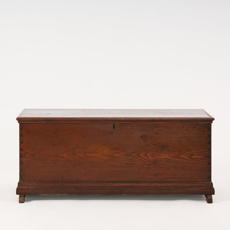 Wooden chest on a white background