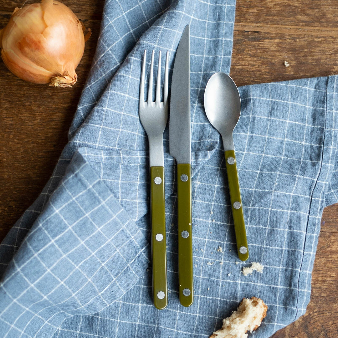 Bistrot Vintage Inspired Flatware 5pc Place Setting Green Fern