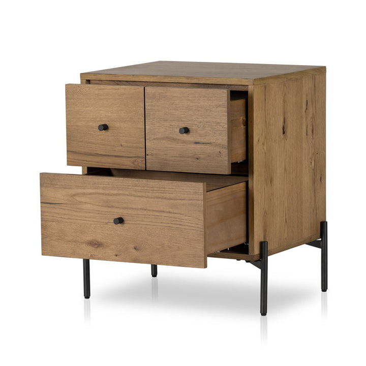Eagan Nightstand in Amber Oak Resin