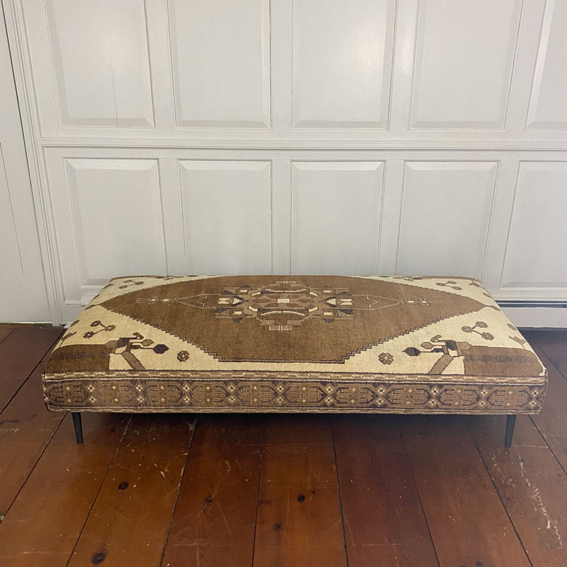 Antique Turkish Kars Ottoman w/ Metal Legs 0423-G