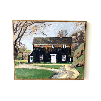 Vintage Oil East Hampton House Painting; Leo Remi