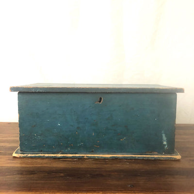 Antique New York State Box With Original Blue Paint