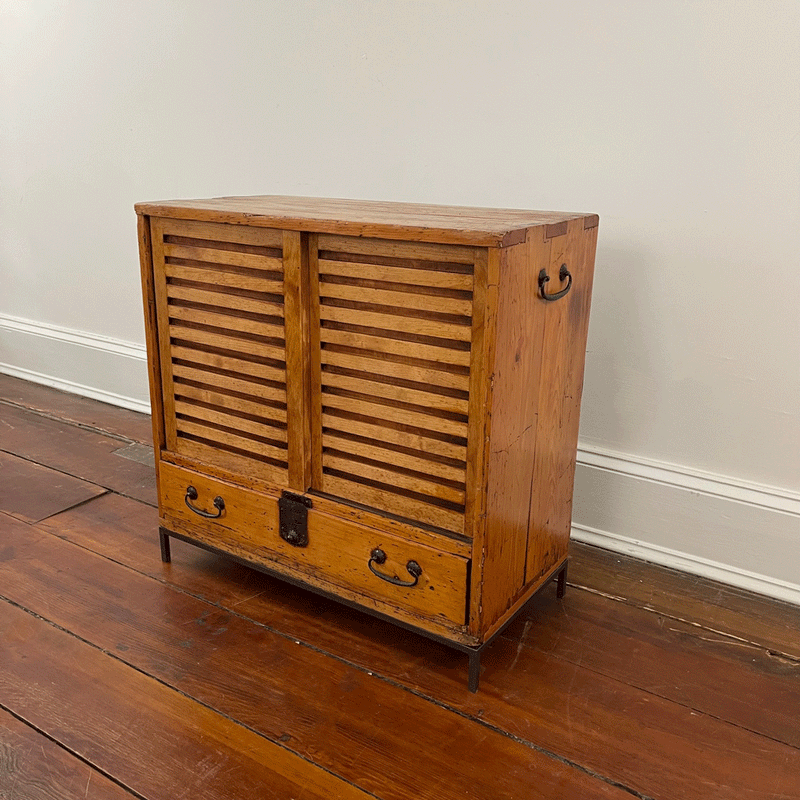 Antique 20th Century Japanese Tansu with Sliding Doors