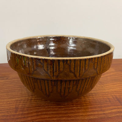 Vintage French Small Mixing Bowl—Brown