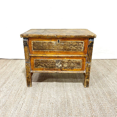 Antique Middle European Painted Trunk on Legs