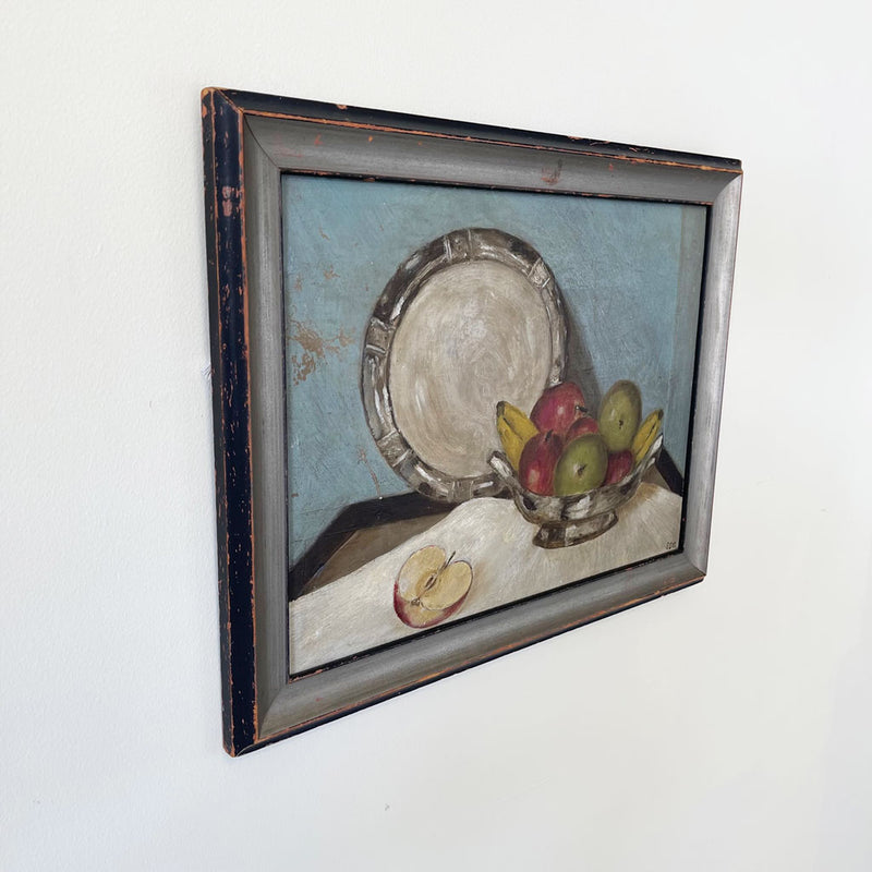 Antique Early Fruit Still Life; Initialed E.S.G Oil On Board