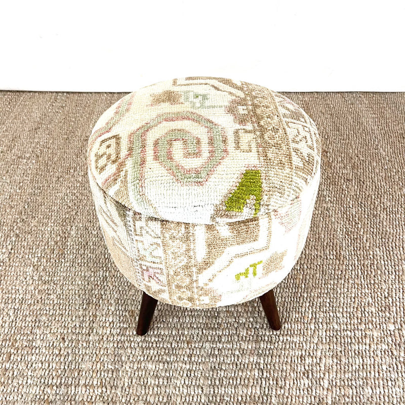 Vintage Small Rug Ottoman - 0923-D