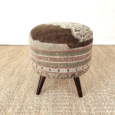 Vintage Small Rug Ottoman - 0923-F