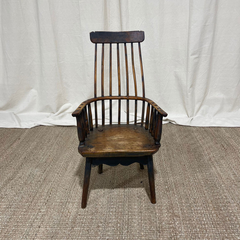 Antique British Vernacular Stick Windsor Chair With Original Paint C. 1820&
