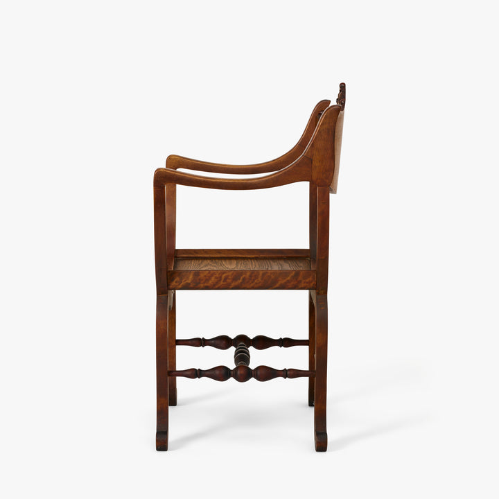 Vintage Shield Arm Chair Ca. 1900s side side 