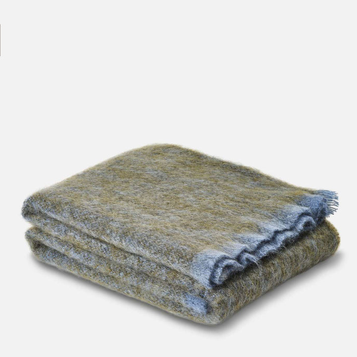 Brushed Mohair Throw in Moss - LG