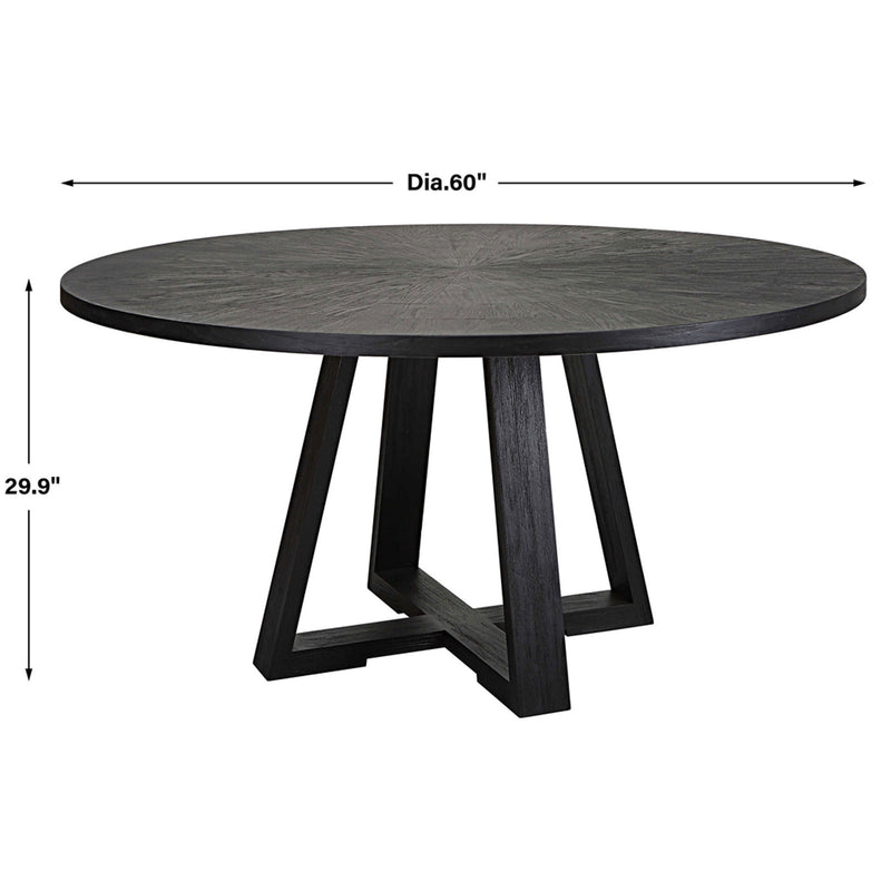 George 60" Round Dining Table in Black