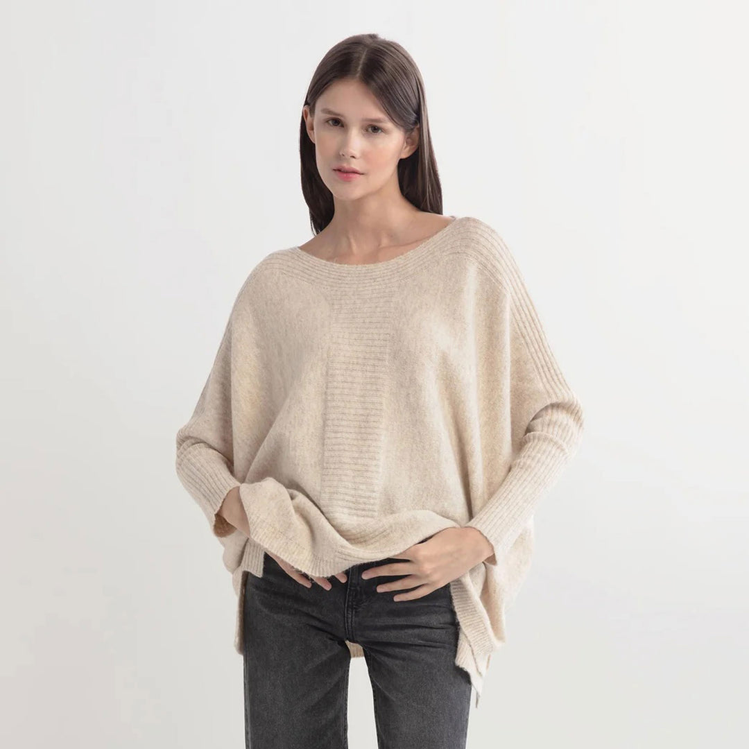 Tan Dolman Poncho Sweater