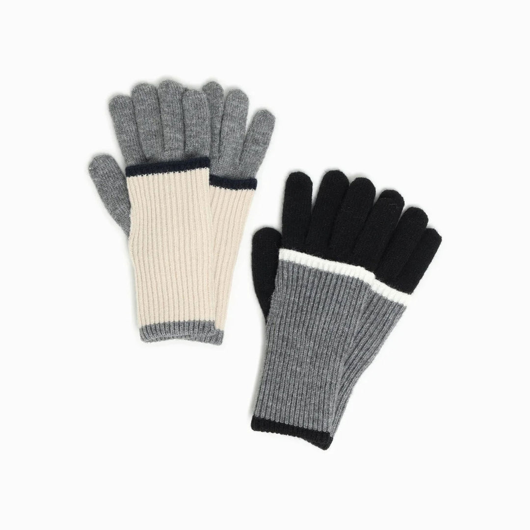 Fingerhole Long Knit Magic Gloves in Ivory