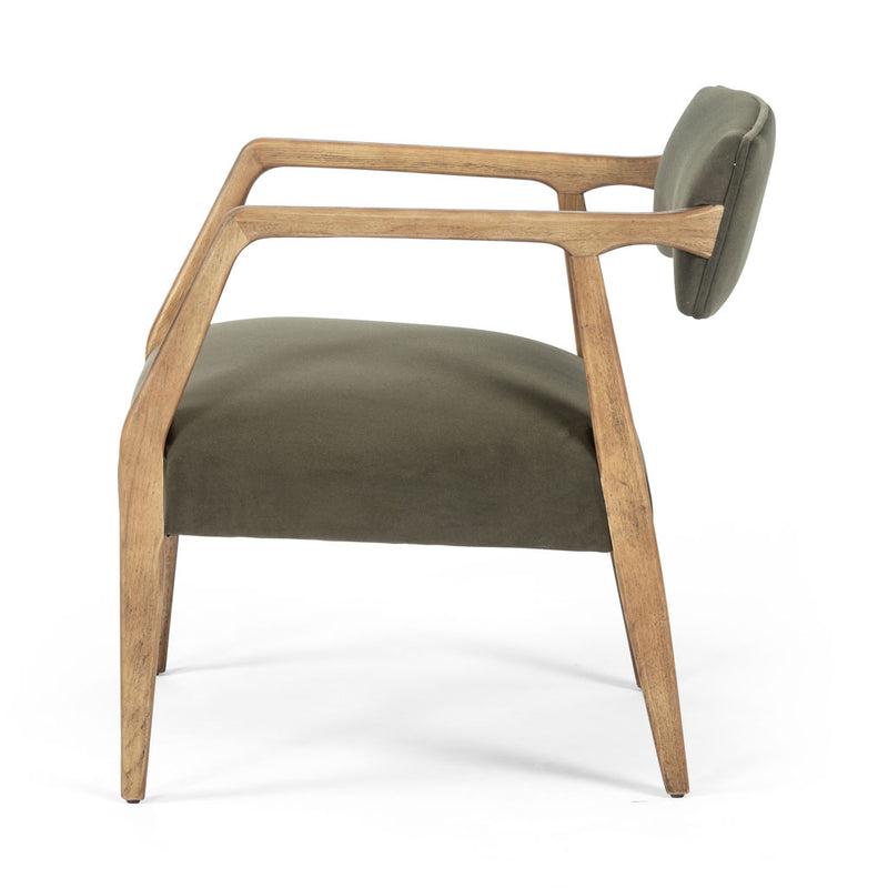 Trent Upholstered Armchair - Modern Velvet Loden