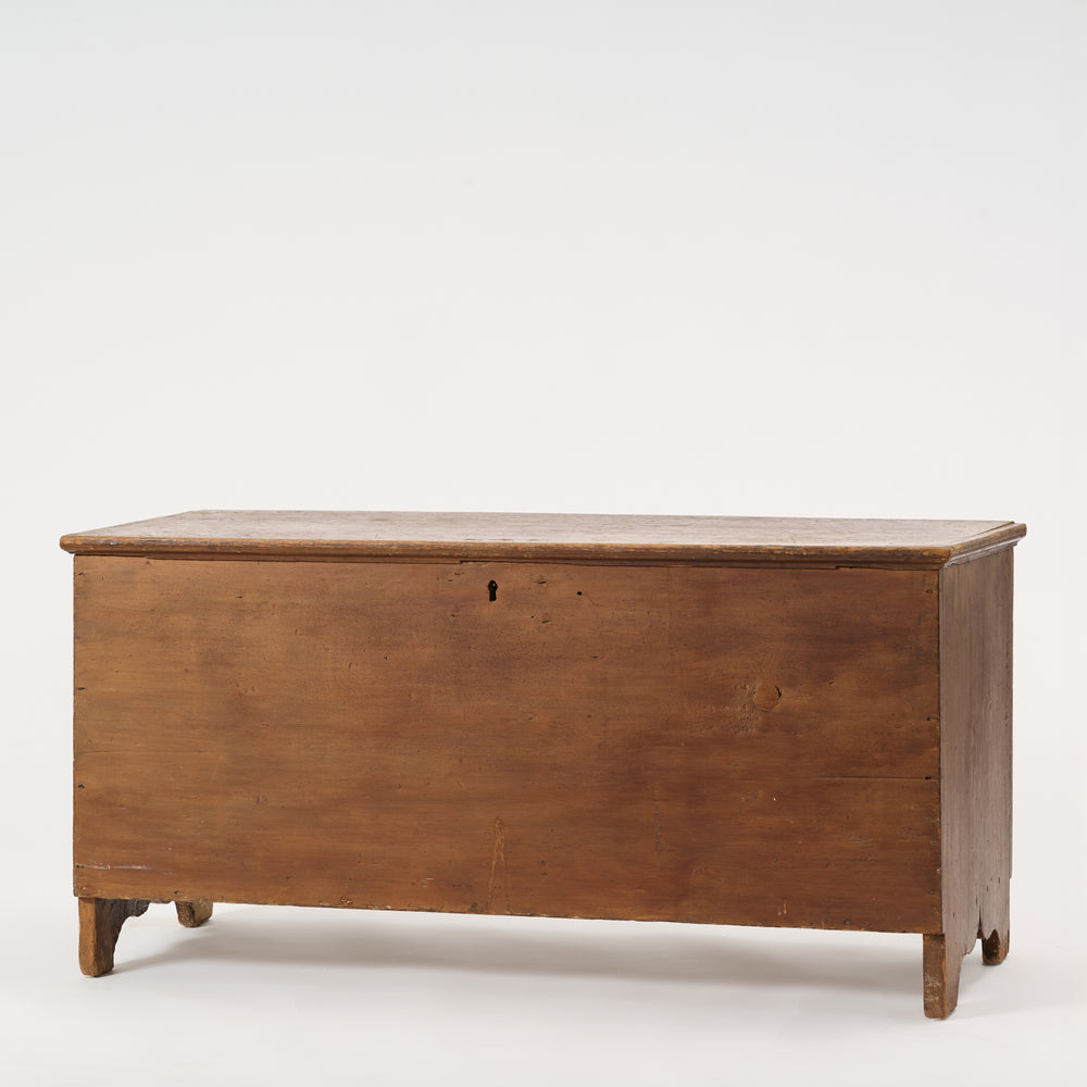 Wooden chest on a white background