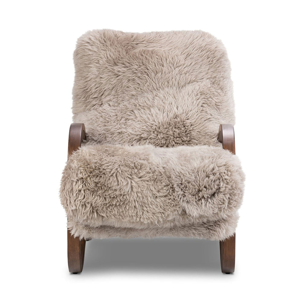 Teagan Chair Upholstered in Taupe Mongolian Fur