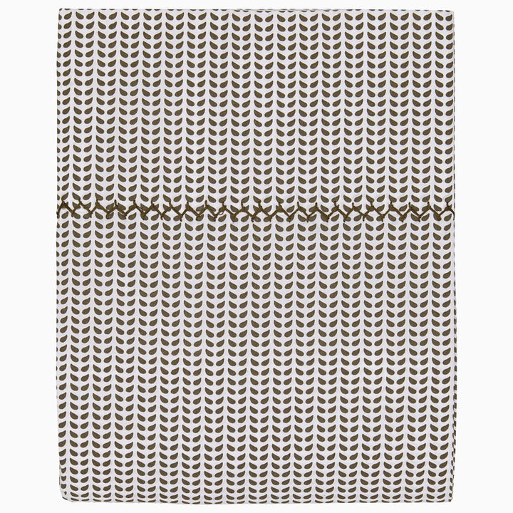 Textile with a leaf pattern sheet on a white background