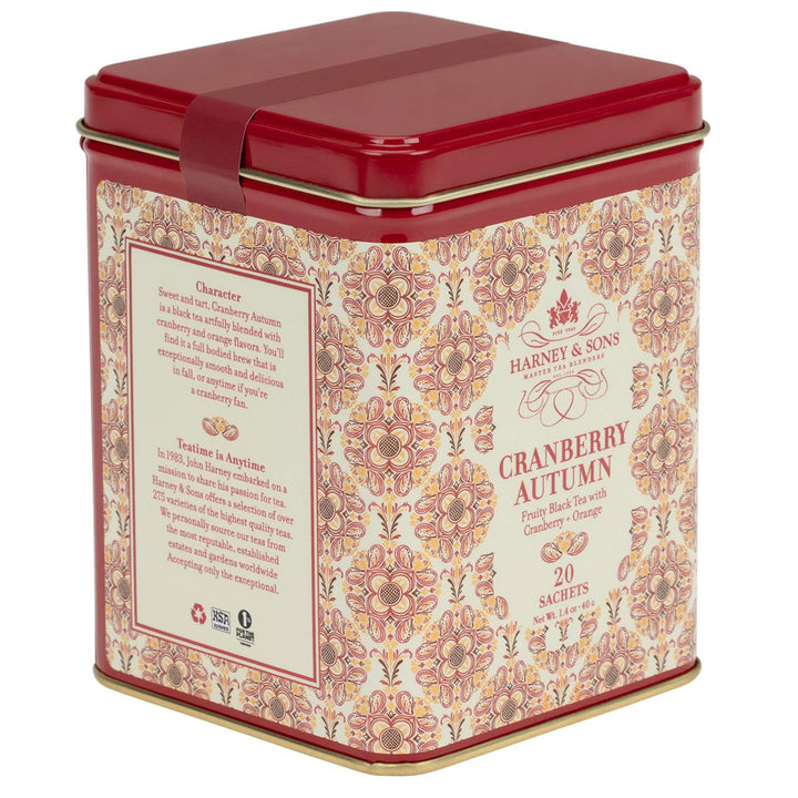 Cranberry Autumn Tea Tin 20 Sachets Per Tin