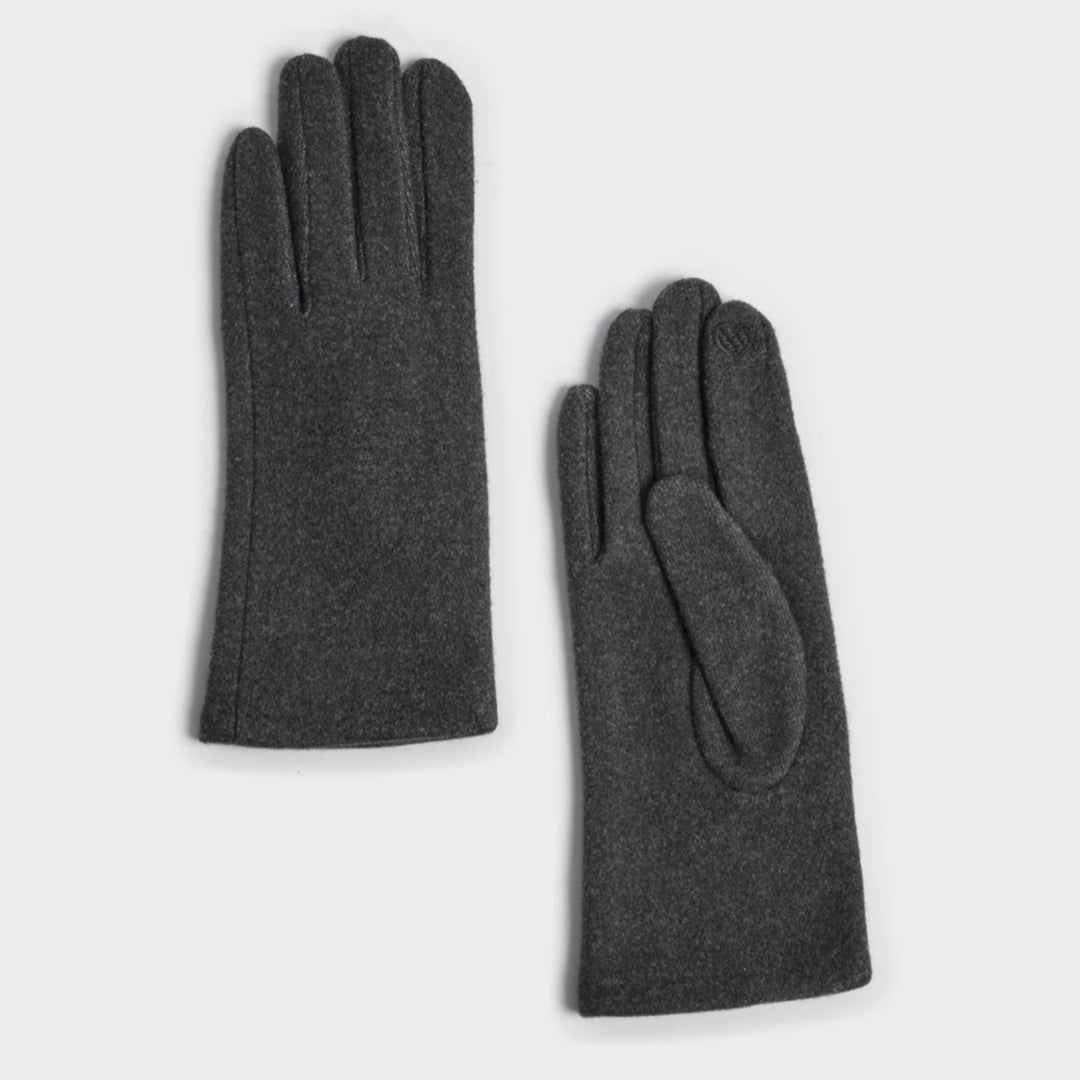 Chic Plain Gloves - Charcoal