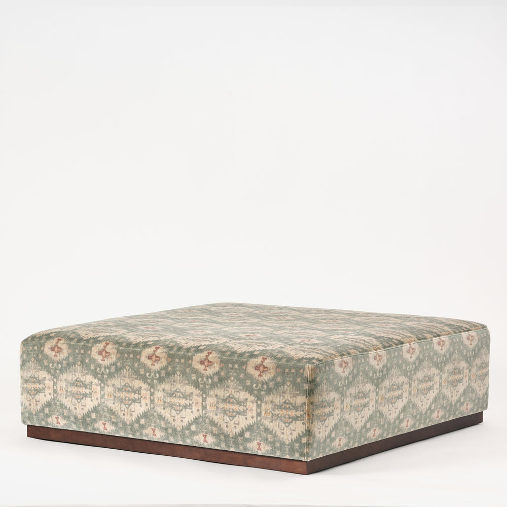 Patterned ottoman on a white background
