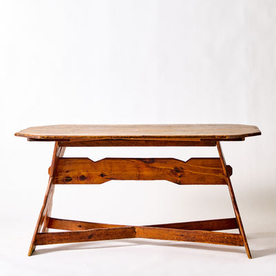 Antique Maine Ca. 1920's Sawbuck Pine Camp Table