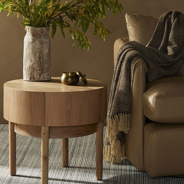 Asher End Table in Natural Acacia Veneer