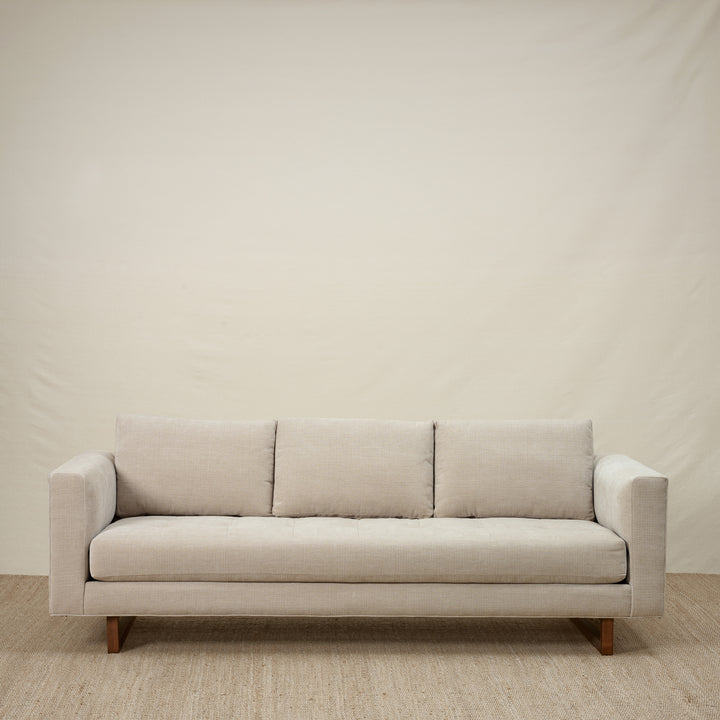 Beam Tufted Sofa in Heavy Duty White Dove by Younger & Co (90")