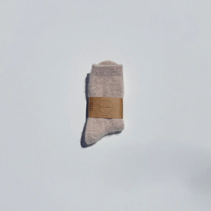 Fluffy Angora Socks - Oat