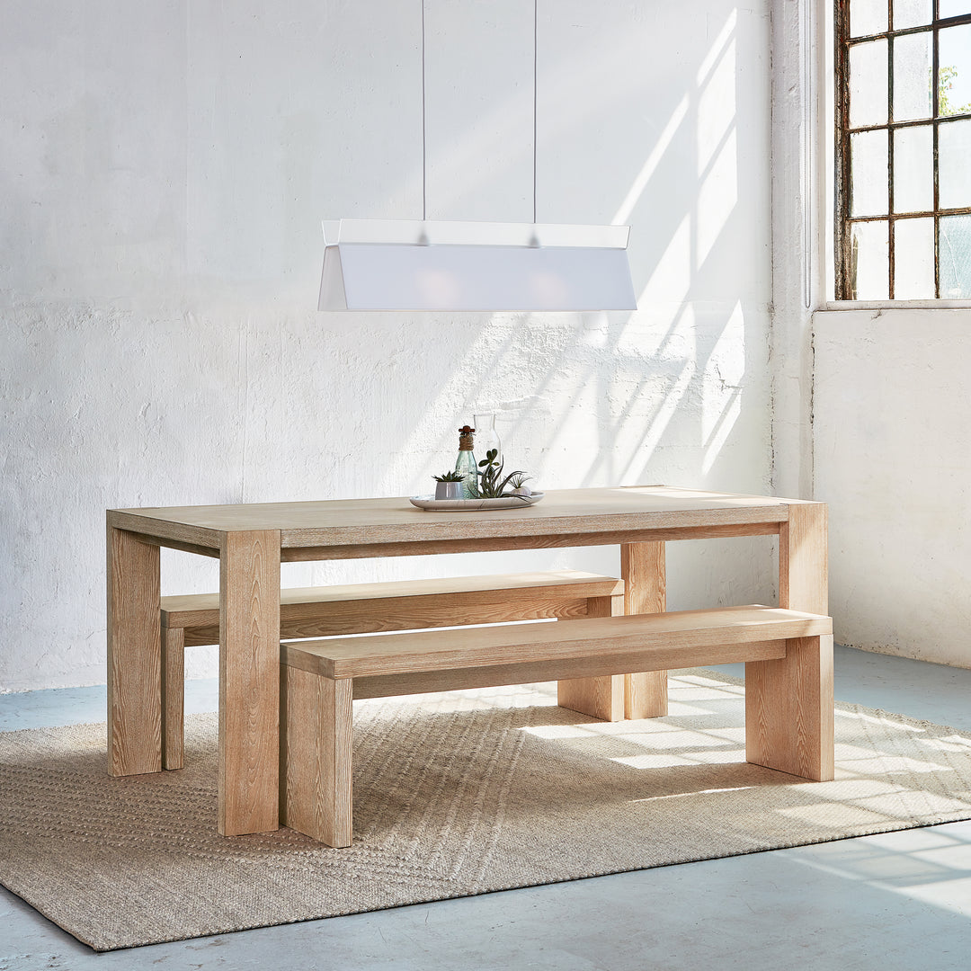 Plank Dining Table in White Wash Ash