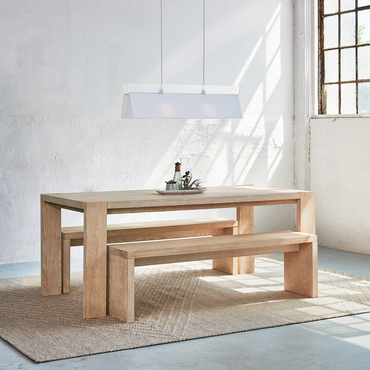 Plank Dining Table in White Wash Ash