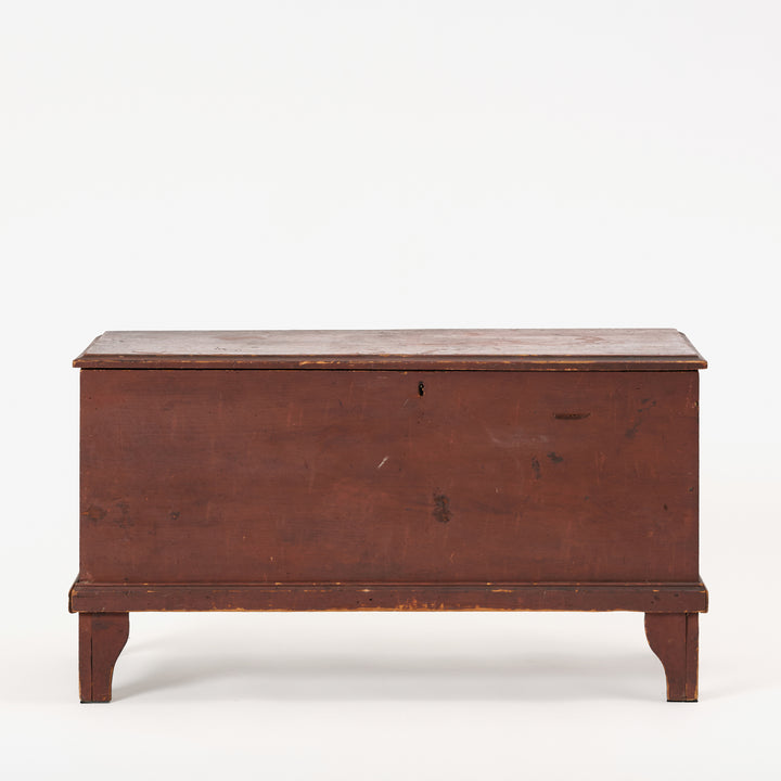 Vintage wooden chest on a white background