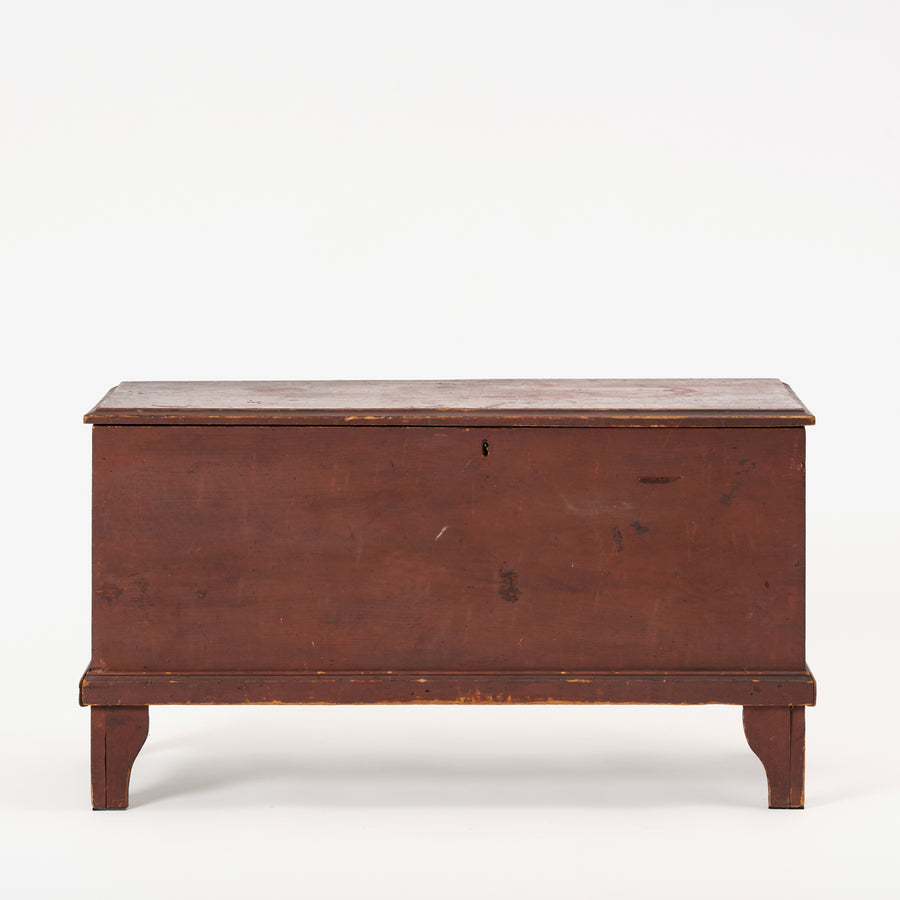 Vintage wooden chest on a white background