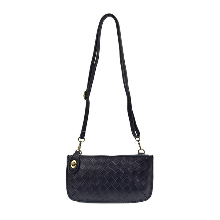 Navy Woven Mini Crossbody Wristlet Clutch