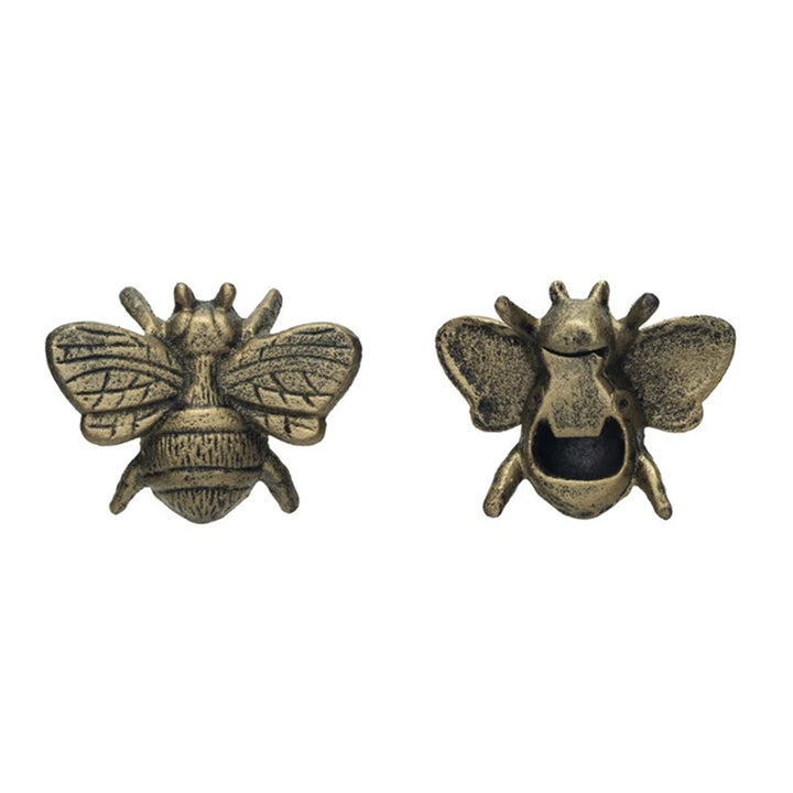 Cast Iron Bee Bottle Opener in Gold 4"