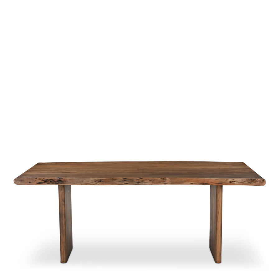 Lydia Small Dining Table In Brown Acacia Wood (78")