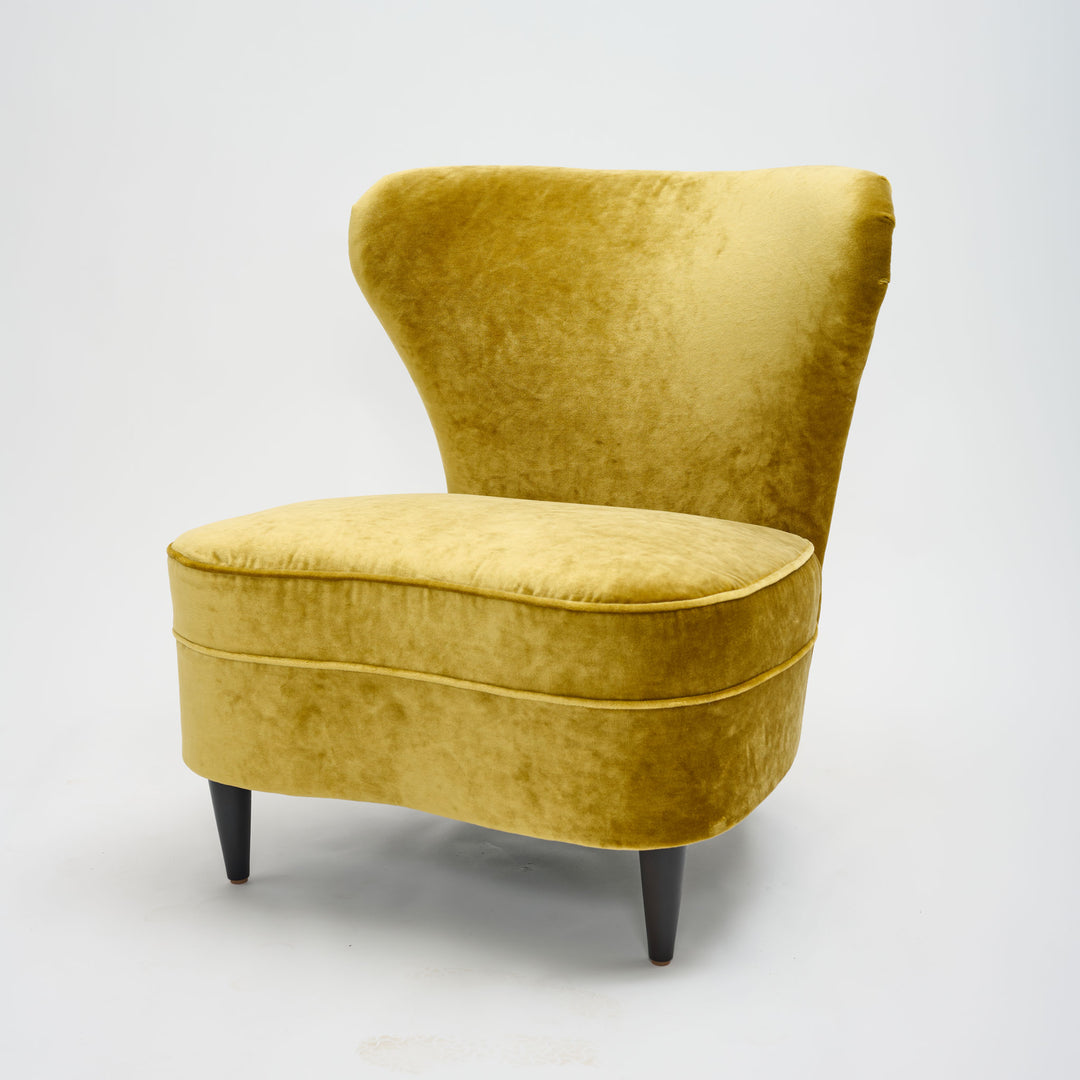 Lottie Chair Upholstered in Heavy Duty Tulum Lemon Twist by Lee Industries