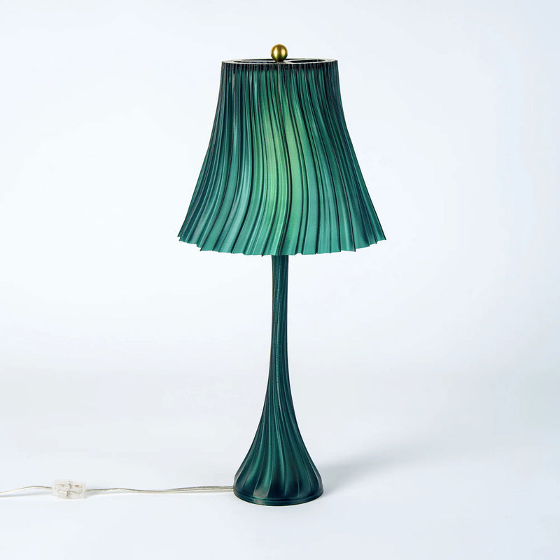 Pleated Lamp in Emerald