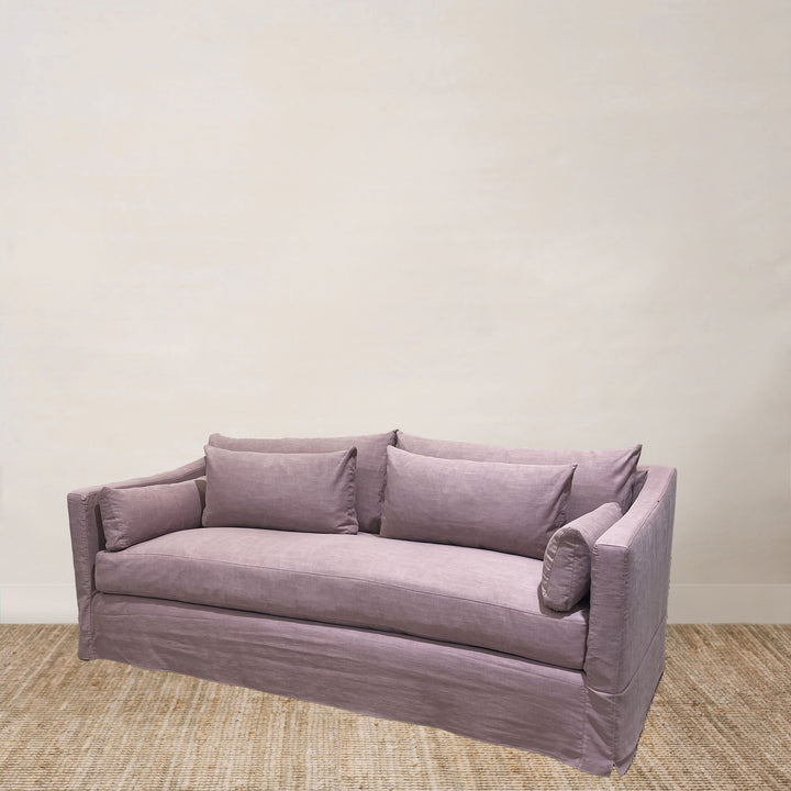 Rebecca Slipcovered Sofa in Molino Blush By Cisco Home (84")