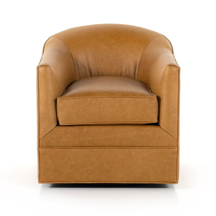 Quincy Swivel Chair in Osorno Taupe Leather