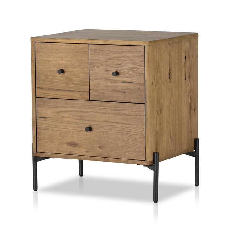 Eagan Nightstand in Amber Oak Resin