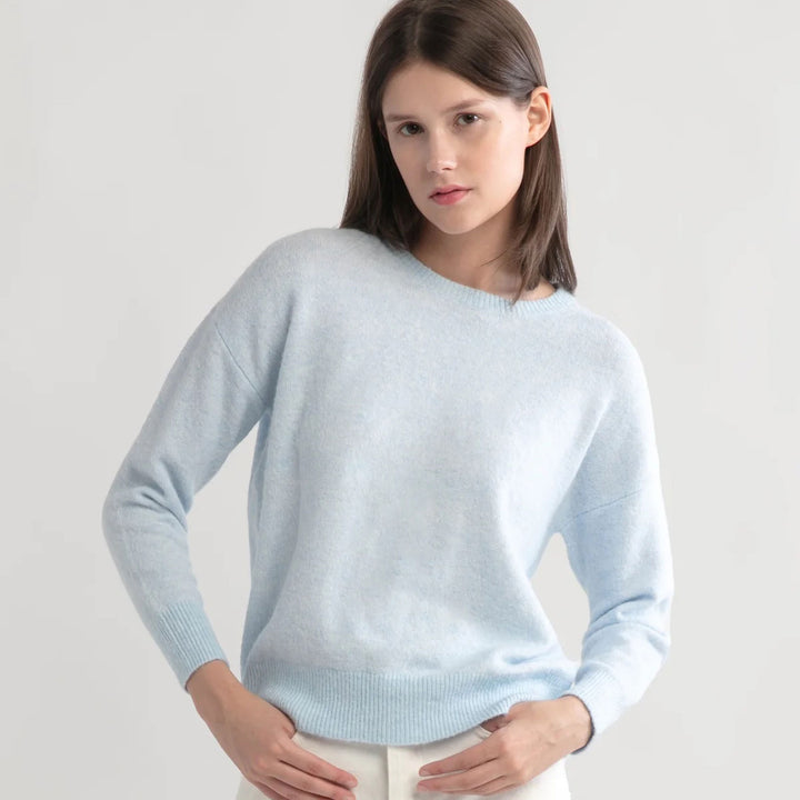 Basic Crewneck Sweater in Blue