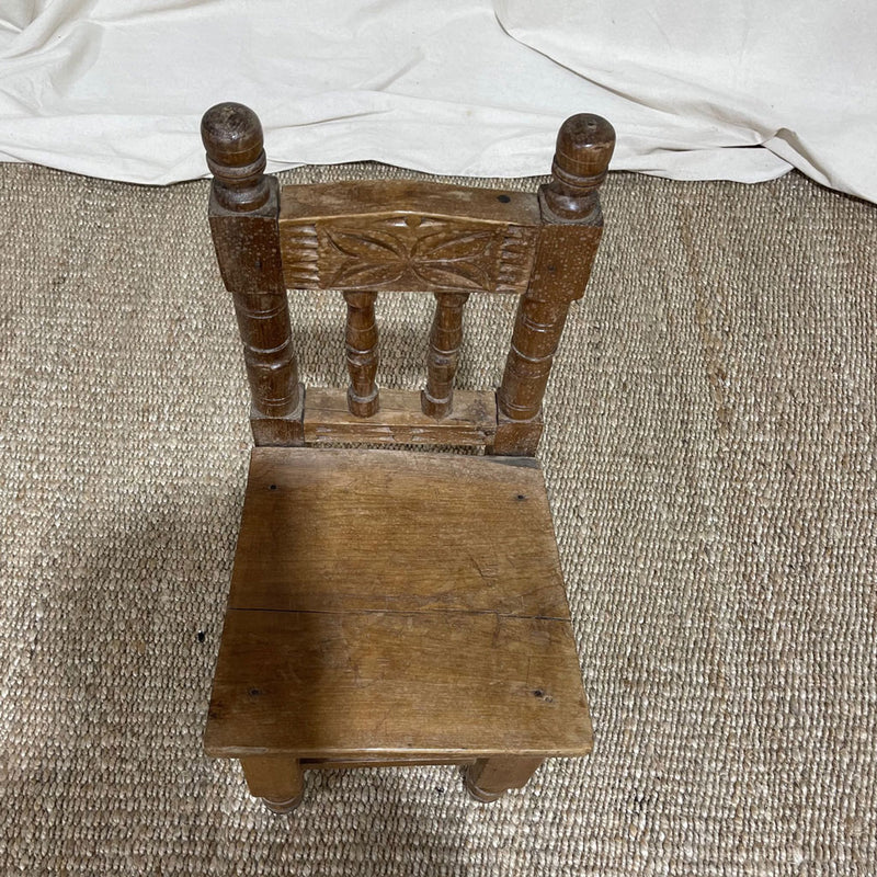Vintage Wooden Chair with Natural Finish