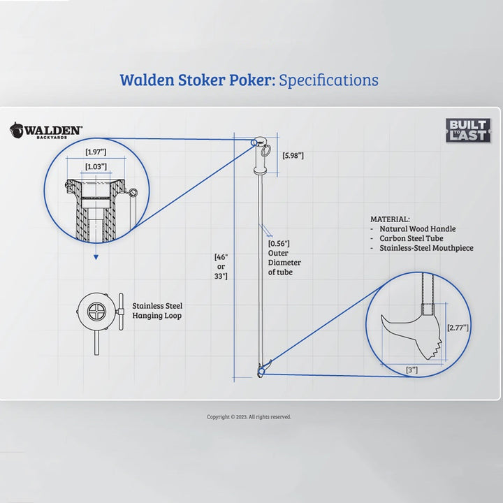 Walden Blow Through Fire Stoker Poker 33"