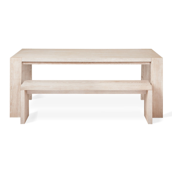 Plank Dining Bench in White Wash Ash