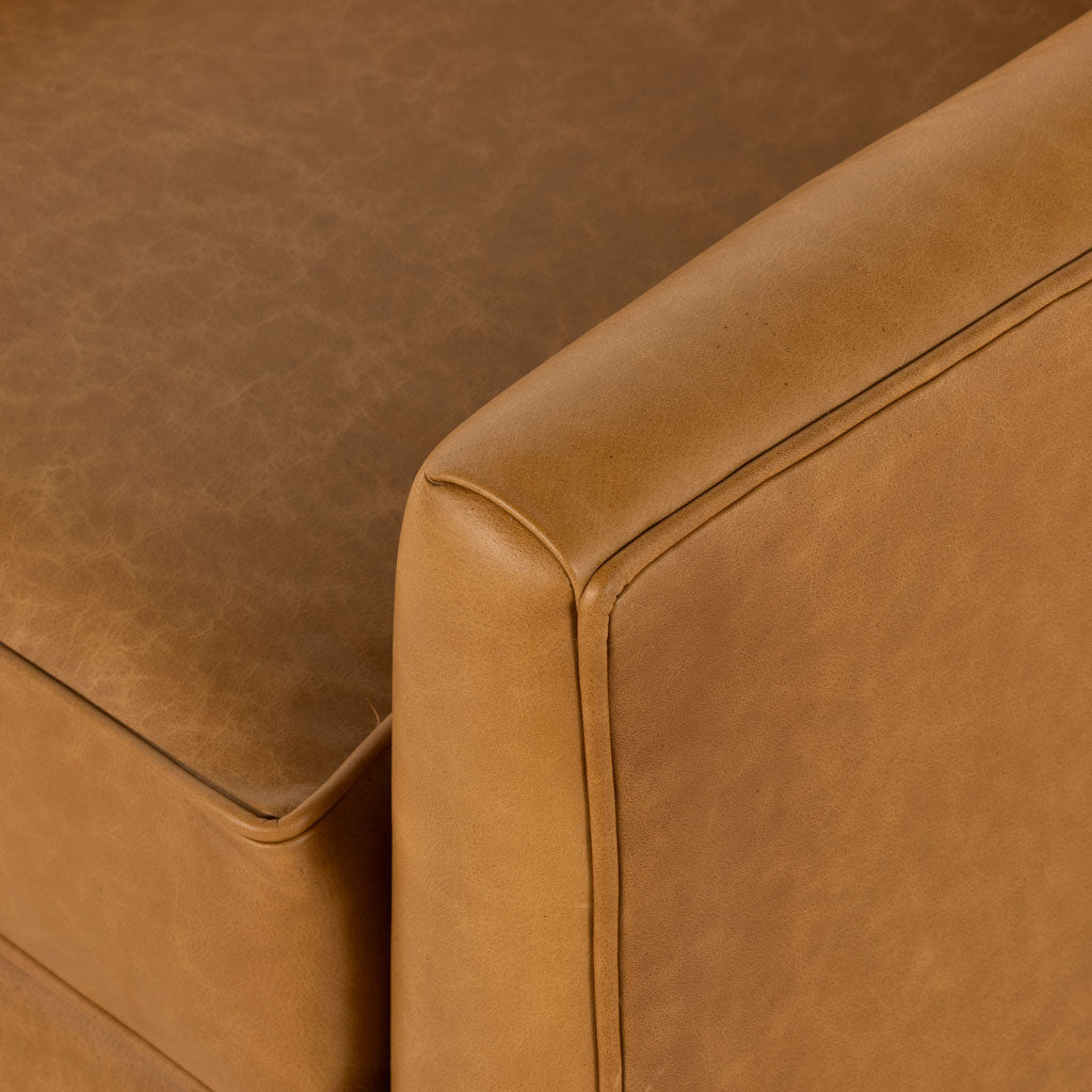 Quincy Swivel Chair in Osorno Taupe Leather