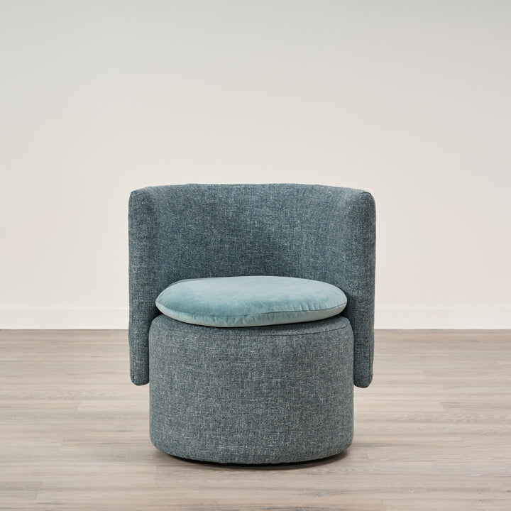 Buttercup Swivel Chair in Heavy Duty Washed Navy by Younger & Co